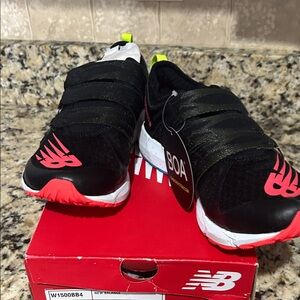 New Balance Black Neon Pink Slip-On Sneakers with BOA